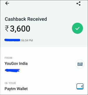 payment proof Rs.3600