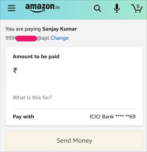 Amazon Pay UPI send money offer