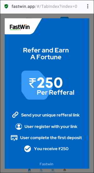 fastwin app refer earn 2