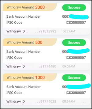 Teen Patti Gold App Payment Proof